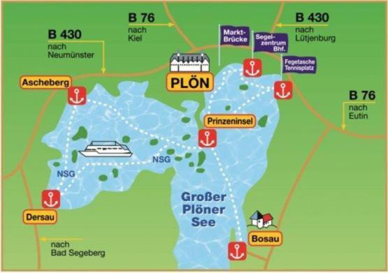 Fewo In Bosau Am Ploener See Mit Eigenem Bootssteg App 12 Eksteriør bilde
